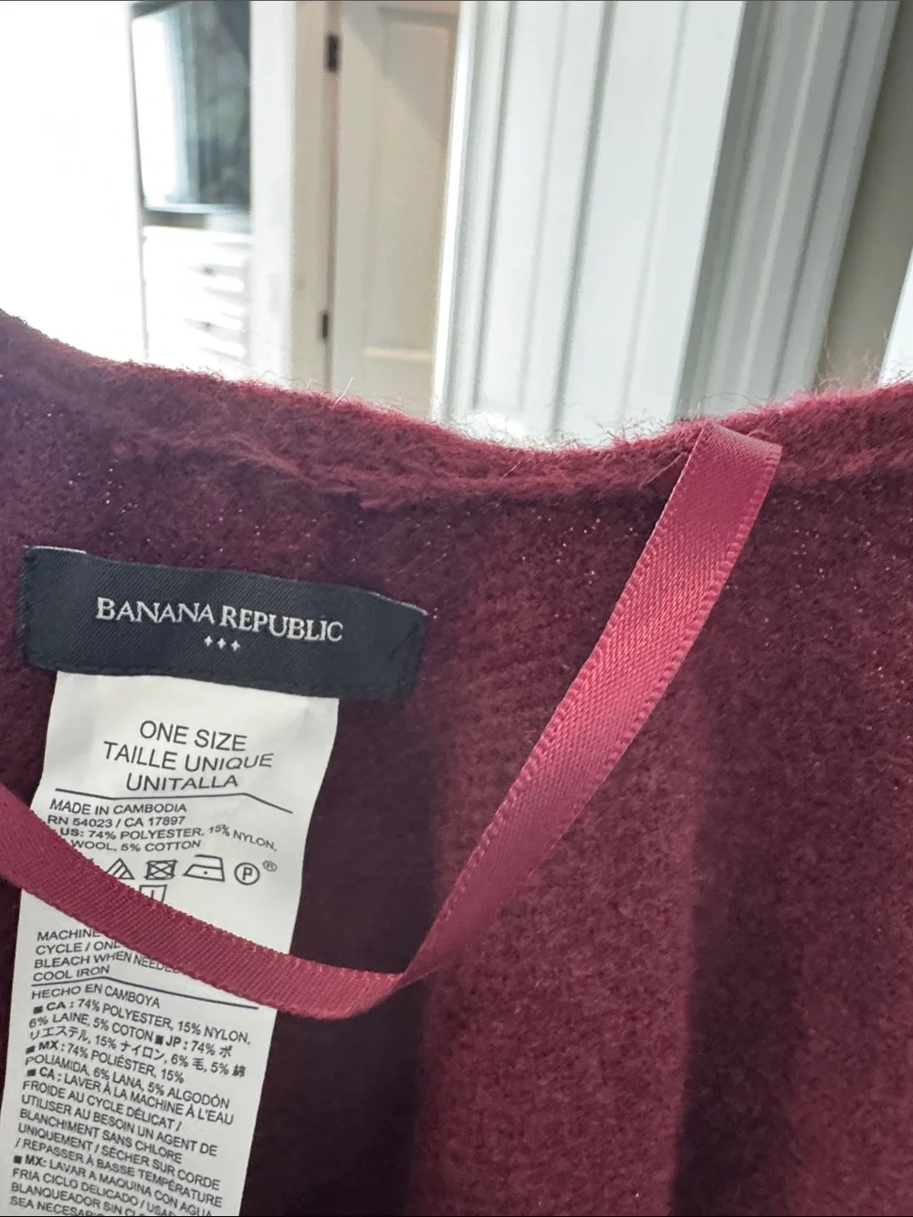 Banana Republic Burgundy Fringe Cape